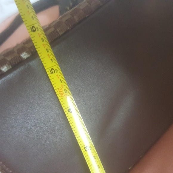 TALBOTS woven w/leather trim, straps & bottom - Picture 3 of 8